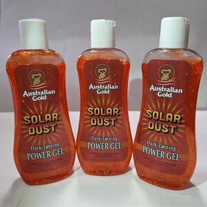 3 Australian Gold Solar Dust Dark Tanning Power Gel Glitter Tan Lotion